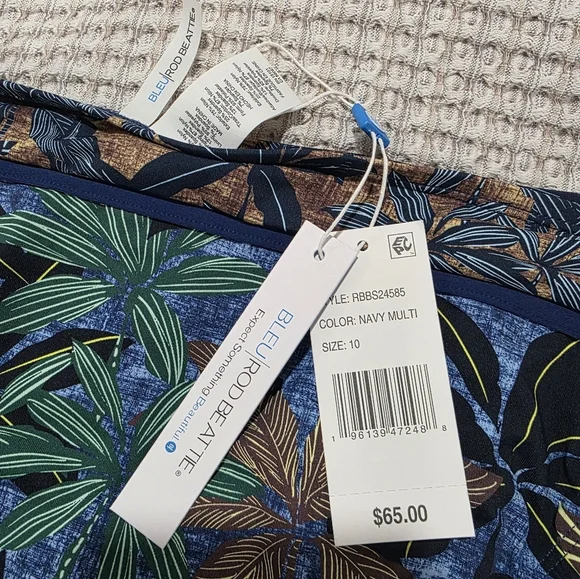 Bleu Rod Beattie By The Sea Vibrant Blue and Green with Side-Tie Details​ - Picture 5 of 5